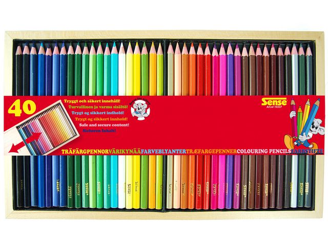 Sense Färgpennor sexkantig pennkropp 40 färger | Skola och förskola - Pennor och tillbehör - Färgpennor - Standard | Kontorsexperten
