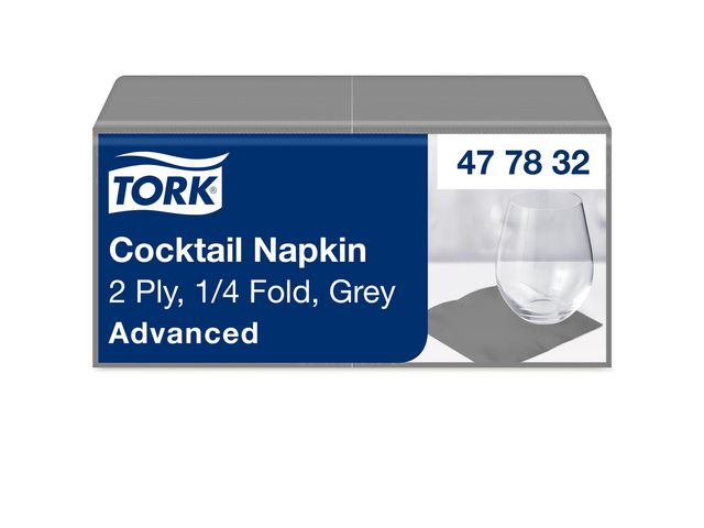 TORK Servett Cocktail grå 2-lag 200/fp | Kök och servering - Servetter och dukar - Servett - 2-lagers | Kontorsexperten