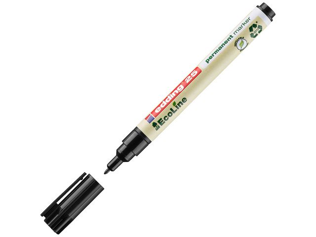 EDDING Permanent märkpenna, 25 EcoLine, kulspets, 1 mm linjebredd, svart | Kontorsmaterial - Pennor - Märkpennor - Rund spets | Kontorsexperten