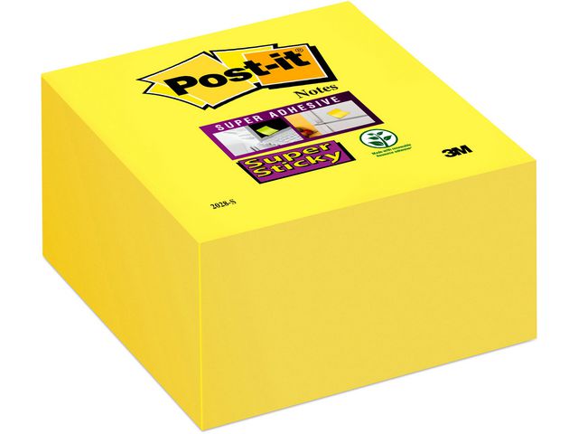 Post-it® Super Sticky-notislappar, kub, 76 x 76 mm, ultragula, 350 blad, 2028-S | Kontorsmaterial - Notes och Post-It - Notes - Kuber | Kontorsexperten
