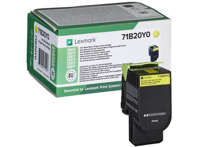 Lexmark Toner 71B20Y0 Gul | Toner och bläck - Tonerkassetter - Toner Lexmark | Kontorsexperten