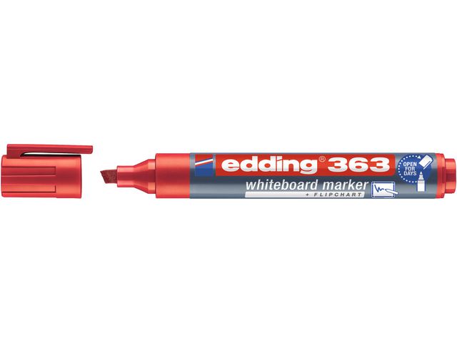 edding Whiteboardpenna 363 snedskuren spets 1–5mm röd | Kontorsmaterial - Pennor - Whiteboardpennor - Skuren spets | Kontorsexperten