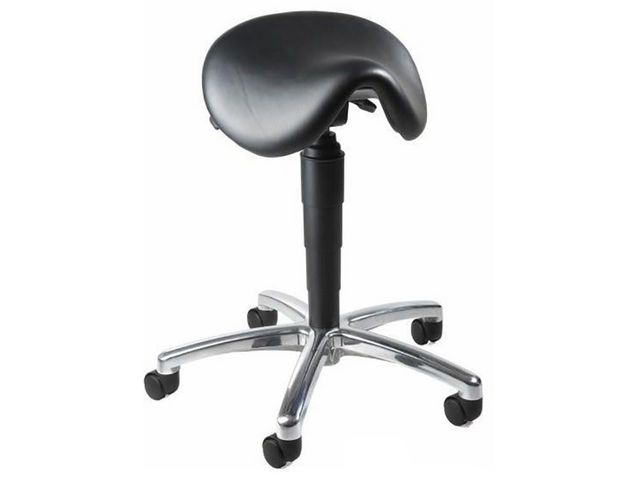 TOPSTAR Sadelkontorsstol, läder, 500/690 x 340 x 430 mm, svart | Kontorsmöbler och inredning - Stolar och sittmöbler - Sadelstolar | Kontorsexperten