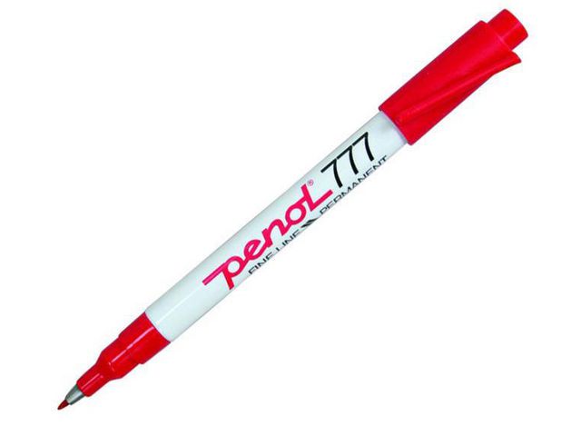 PENOL Märkpenna 777 permanent 1mm röd | Kontorsmaterial - Pennor - Märkpennor - Rund spets | Kontorsexperten