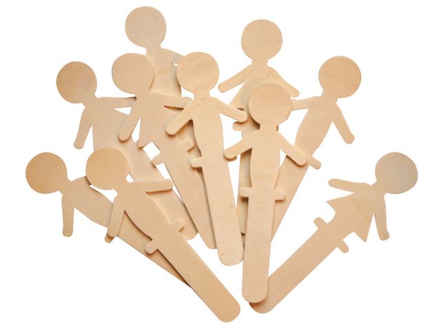 PLAYBOX Träpinnar människor 10/fp | Skola och förskola - Hobbymaterial - Pyssel - Trä | Kontorsexperten