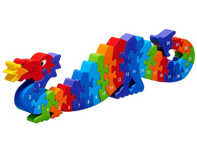 Pussel 1-25 Draken i trä | Skola och förskola - Lekmaterial - Pussel - Askpussel | Kontorsexperten