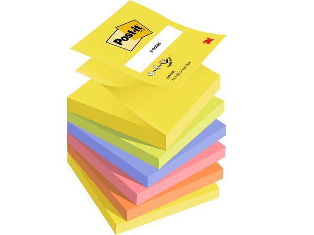 Post-it® Notes Z-block 76x76mm rainbow | Kontorsmaterial - Notes och Post-It - Notes - Z-block | Kontorsexperten