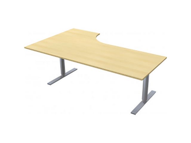 LANAB DESIGN Skrivbord El Höger 200x120cm björklaminat/grå | Kontorsmöbler och inredning - Bord och hurtsar - Skrivbord - Höj/sänkbar | Kontorsexperten