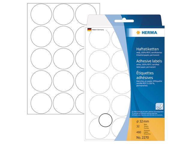 Produktfoto för Herma Etikett Allround 32mm vit