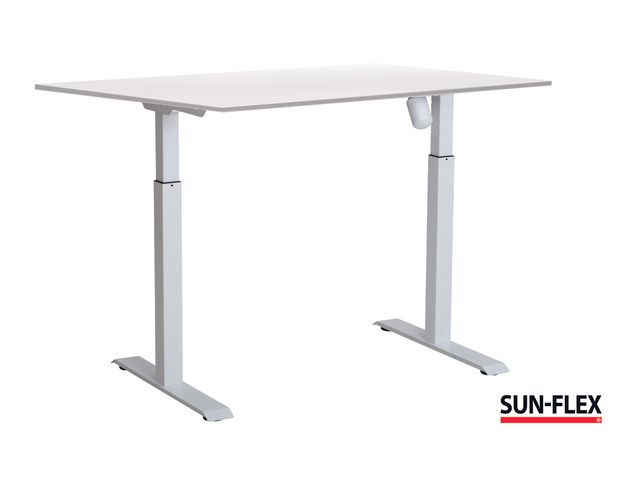 SUN-FLEX® Bord I höj/sänk 120x80 vit/vit | Kontorsmöbler och inredning - Bord och hurtsar - Skrivbord - Höj/sänkbar | Kontorsexperten