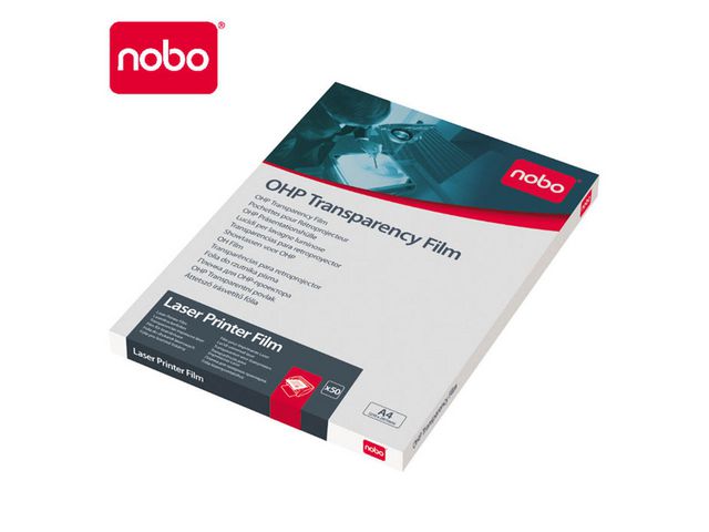 Nobo Transparent laserfilm, A4, 210 x 297 mm, genomskinlig 50/fp | Kontorsmaskiner - Projektorer och tillbehör - Overheadfilm | Kontorsexperten