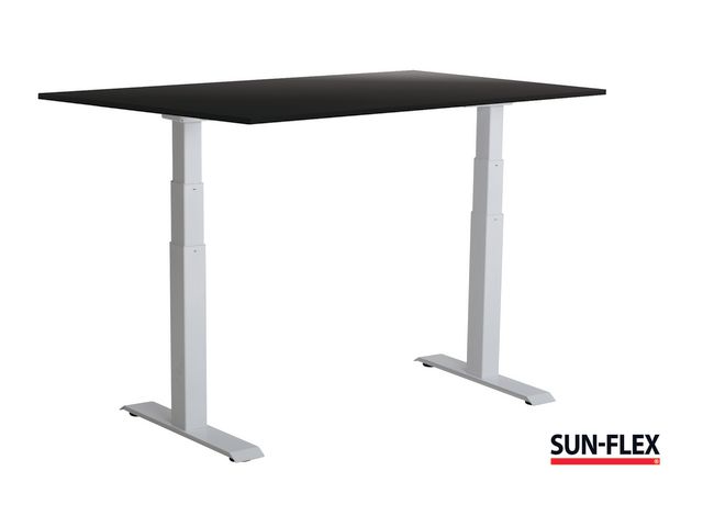SUN-FLEX® Bord VI höj/sänk 120x80 vit/svart | Kontorsmöbler och inredning - Bord och hurtsar - Skrivbord - Höj/sänkbar | Kontorsexperten