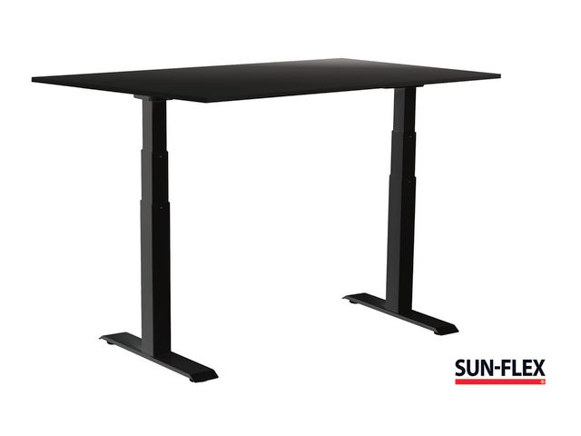SUN-FLEX® Bord VI höj/sänk 140x80 svart/svart | Kontorsmöbler och inredning - Bord och hurtsar - Skrivbord - Höj/sänkbar | Kontorsexperten