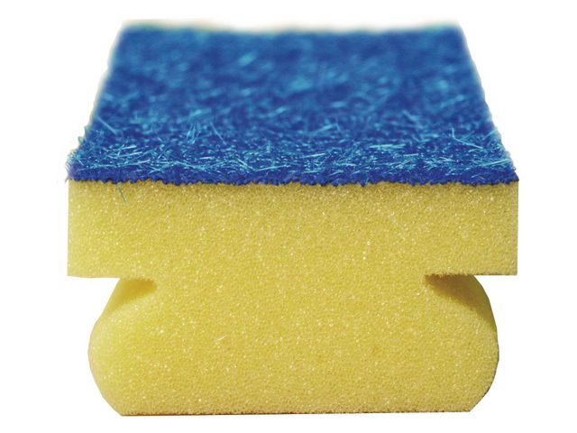 Hygienteknik Rengöringssvamp med grepp Blå | Städ och hygien - Städredskap - Svampar och skurblock | Kontorsexperten