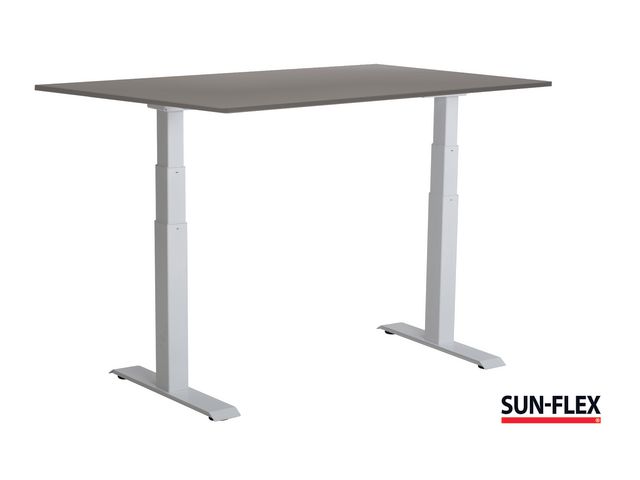 SUN-FLEX® Bord VI höj/sänk 160x80 vit/grå | Kontorsmöbler och inredning - Bord och hurtsar - Skrivbord - Höj/sänkbar | Kontorsexperten