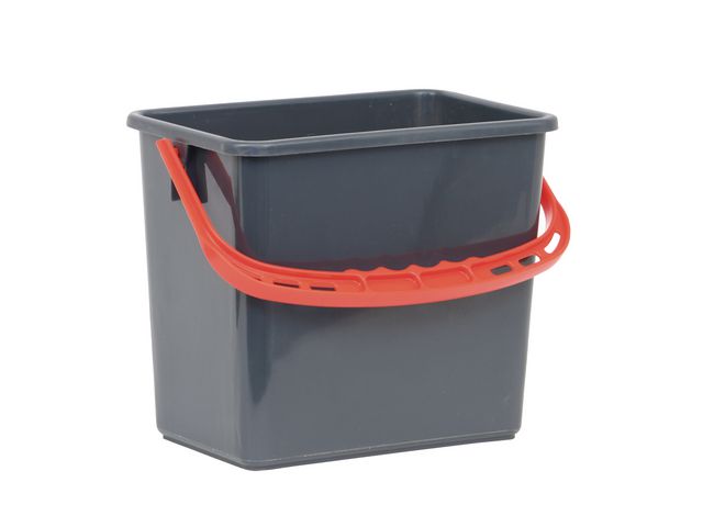 Hygienteknik Hink Grå, rött handtag 6l