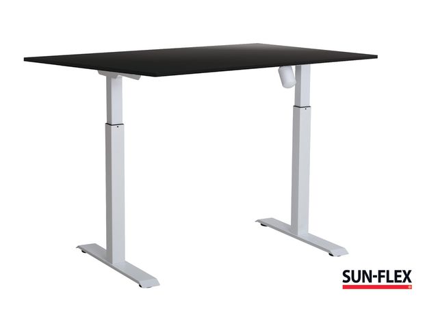 SUN-FLEX® Bord I höj/sänk 160x80 vit/svart | Kontorsmöbler och inredning - Bord och hurtsar - Skrivbord - Höj/sänkbar | Kontorsexperten