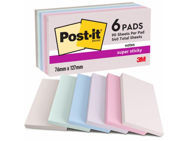 Post-it® Notes Supersticky Soulful Collection 76x127mm 6/fp | Kontorsmaterial - Notes och Post-It - Notes - Extra sticky | Kontorsexperten
