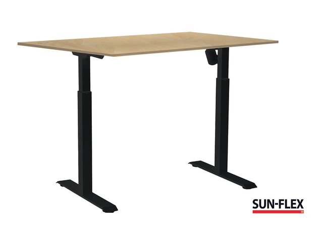 SUN-FLEX® Bord I höj/sänk 120x80 svart/björk | Kontorsmöbler och inredning - Bord och hurtsar - Skrivbord - Höj/sänkbar | Kontorsexperten