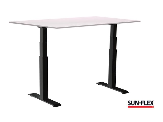 SUN-FLEX® Bord VI höj/sänk 140x80 svart/vit | Kontorsmöbler och inredning - Bord och hurtsar - Skrivbord - Höj/sänkbar | Kontorsexperten