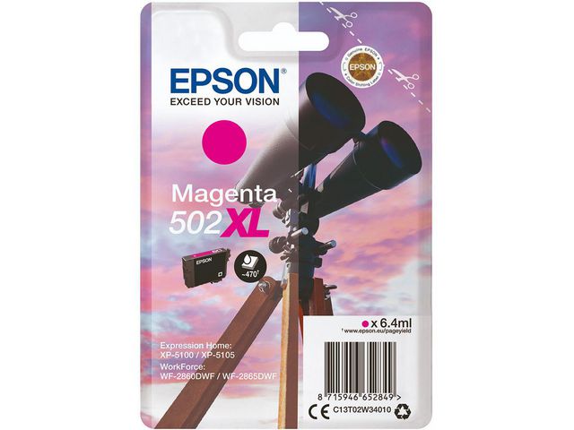 Epson Bläckpatron C13T02W34010 T502XL Magenta | Toner och bläck - Bläckpatroner - Bläckpatroner Epson | Kontorsexperten