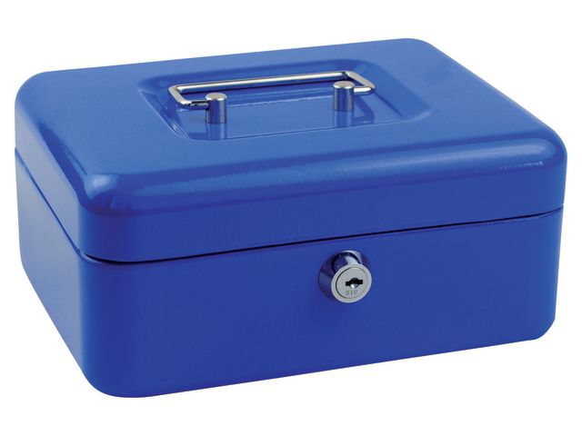 Kassaskrin liten 200x160x90mm blå | Kontorsmaterial - Arkivering och kontorsförvaring - Kassaskrin och tillbehör | Kontorsexperten