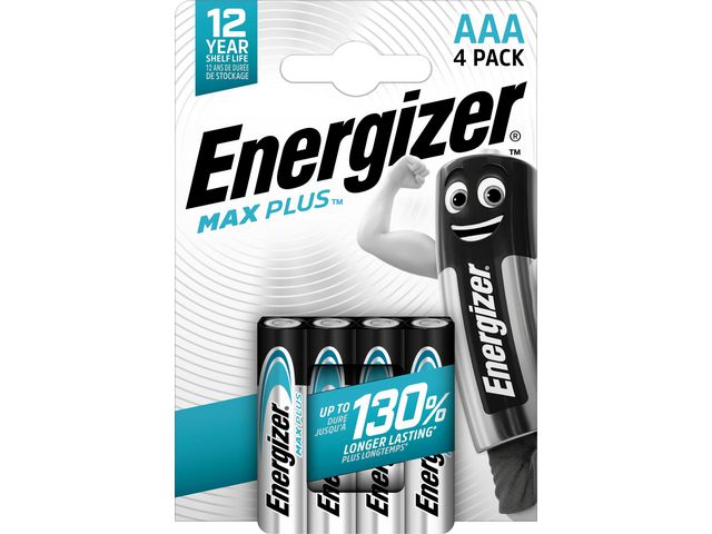 Energizer Batteri Max Plus AAA 4/fp | Kontorsmaskiner - Batterier - AAA | Kontorsexperten