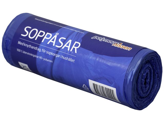 Polynova Papperskorgspåse HD 30L 12my knyt 25/rl | Städ och hygien - Påsar och säckar - Papperskorgspåsar | Kontorsexperten