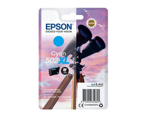 Epson Bläckpatron C13T02W24010 T502XL Cyan | Toner och bläck - Bläckpatroner - Bläckpatroner Epson | Kontorsexperten