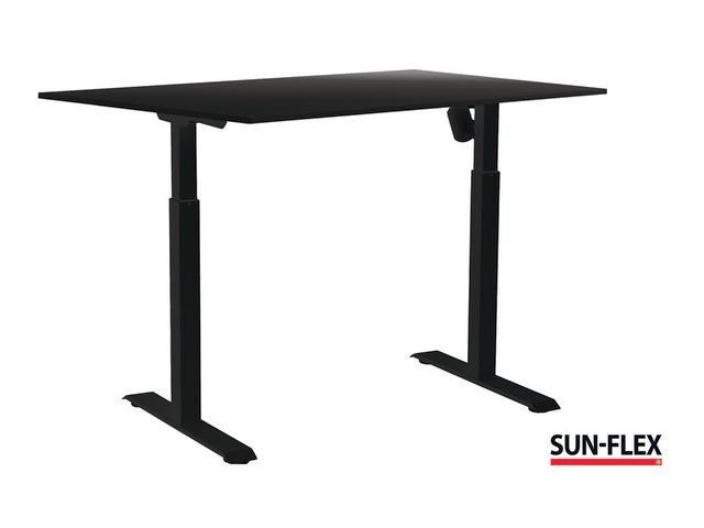 SUN-FLEX® Bord II höj/sänk 140x80 svart/svart | Kontorsmöbler och inredning - Bord och hurtsar - Skrivbord - Höj/sänkbar | Kontorsexperten
