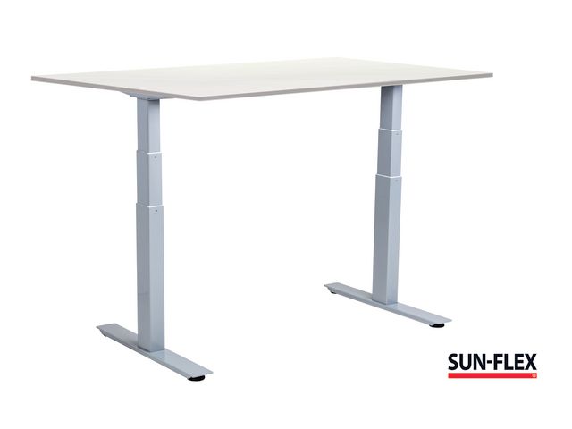 SUN-FLEX® Bord VI höj/sänk 160x80 grå/vit | Kontorsmöbler och inredning - Bord och hurtsar - Skrivbord - Höj/sänkbar | Kontorsexperten