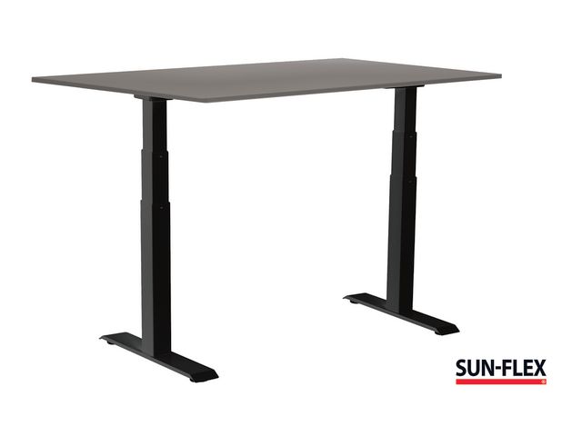 SUN-FLEX® Bord VI höj/sänk 120x80 svart/grå | Kontorsmöbler och inredning - Bord och hurtsar - Skrivbord - Höj/sänkbar | Kontorsexperten