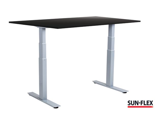SUN-FLEX® Bord VI höj/sänk 120x80 grå/svart | Kontorsmöbler och inredning - Bord och hurtsar - Skrivbord - Höj/sänkbar | Kontorsexperten