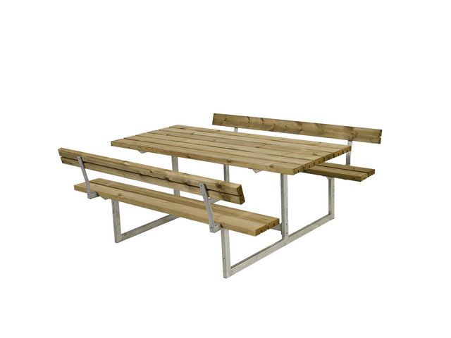 Bänkset Basic m/2 ryggstöd tryckimpr | Kontorsmöbler och inredning - Utemöbler - Bänkar | Kontorsexperten