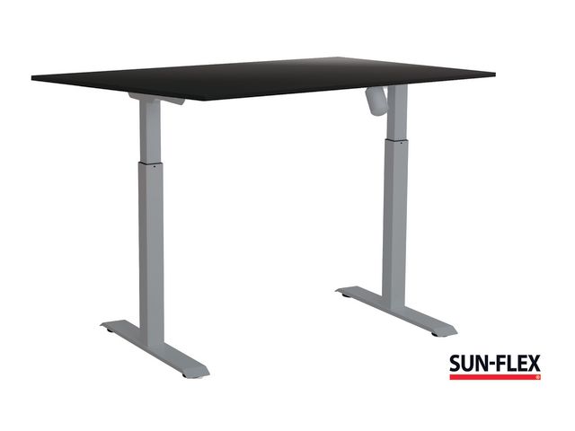 SUN-FLEX® Bord I höj/sänk 140x80 grå/svart | Kontorsmöbler och inredning - Bord och hurtsar - Skrivbord - Höj/sänkbar | Kontorsexperten
