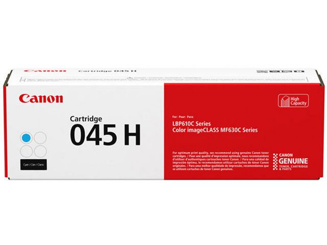 Canon Toner, CRG 045 H, hög kapacitet, cyan, singelförpackning, 1245C002 | Toner och bläck - Tonerkassetter - Toner Canon | Kontorsexperten