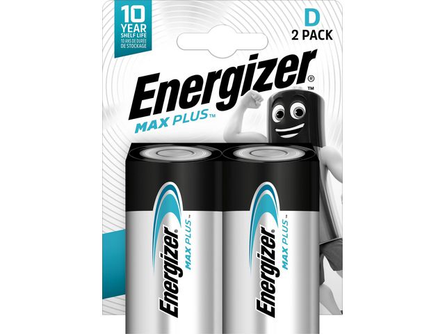 Energizer Batteri Max Plus D 2/fp | Kontorsmaskiner - Batterier - D | Kontorsexperten