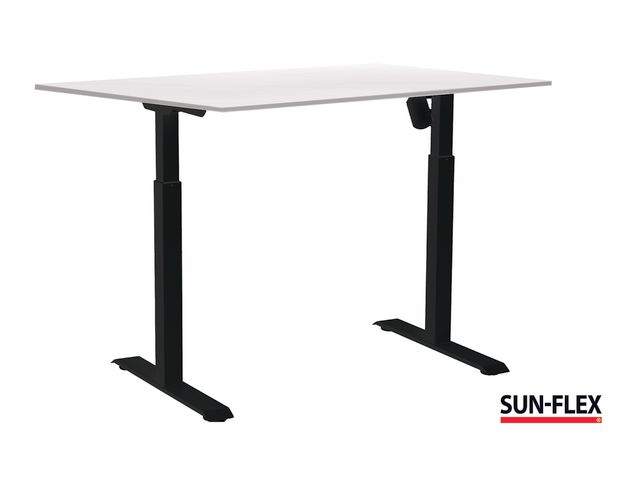 SUN-FLEX® Bord I höj/sänk 160x80 svart/vit | Kontorsmöbler och inredning - Bord och hurtsar - Skrivbord - Höj/sänkbar | Kontorsexperten