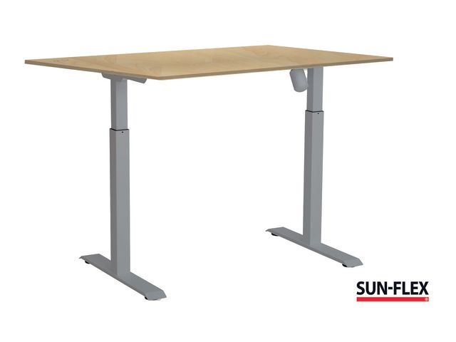 SUN-FLEX® Bord II höj/sänk 140x80 grå/björk | Kontorsmöbler och inredning - Bord och hurtsar - Skrivbord - Höj/sänkbar | Kontorsexperten