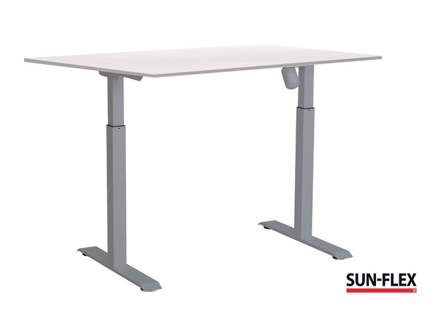 SUN-FLEX® Bord I höj/sänk 160x80 grå/vit | Kontorsmöbler och inredning - Bord och hurtsar - Skrivbord - Höj/sänkbar | Kontorsexperten