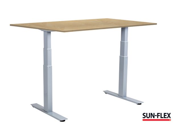 SUN-FLEX® Bord VI höj/sänk 160x80 grå/björk | Kontorsmöbler och inredning - Bord och hurtsar - Skrivbord - Höj/sänkbar | Kontorsexperten