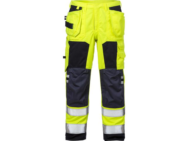 FRISTADS Hantverksbyxa Flam 2075 Gul/Marin C60 | Arbetskläder - Arbetsbyxor och shorts - Flamskyddsbyxor | Kontorsexperten