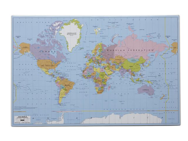 Skrivunderlägg Världsk. PP 58,5x38,5cm | Kontorsmaterial - Till skrivbordet - Skrivunderlägg | Kontorsexperten