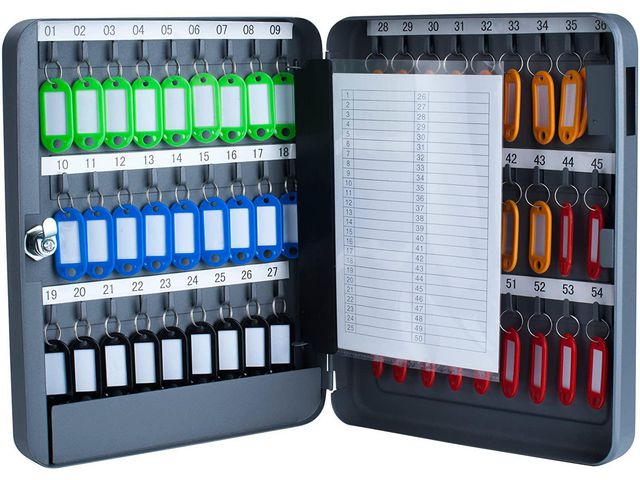 PAVO Nyckelskåp 54 nycklar grå | Kontorsmöbler och inredning - Skåp och hyllor - Nyckelskåp och tillbehör | Kontorsexperten