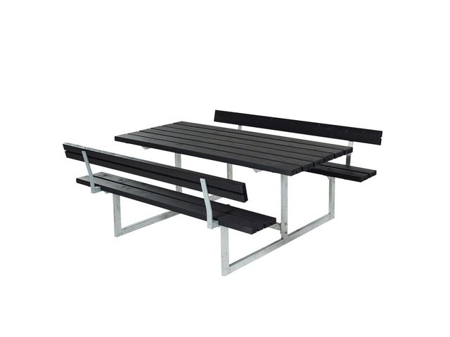 Bänkset Basic m/2 ryggstöd svart | Kontorsmöbler och inredning - Utemöbler - Bänkar | Kontorsexperten