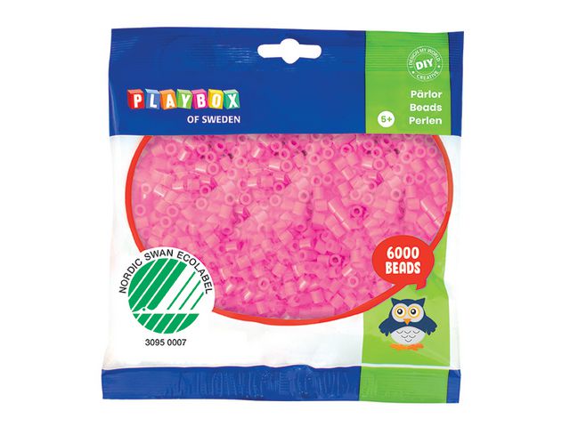 PLAYBOX Rörpärlor rosa 6000/fp | Skola och förskola - Hobbymaterial - Nabbipärlor - Rörpärlor | Kontorsexperten
