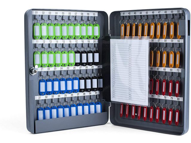 PAVO Nyckelskåp 80 nycklar grå | Kontorsmöbler och inredning - Skåp och hyllor - Nyckelskåp och tillbehör | Kontorsexperten