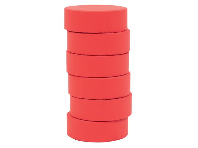 PLAYBOX Färgpuckar 57mm, röd 6/fp | Skola och förskola - Målarfärg och tillbehör - Färgblock | Kontorsexperten