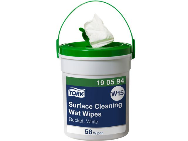 Tork Våtduk Pre W15 för ytrengöring 58/fp | Städ och hygien - Tvål och hygien - Våtservetter | Kontorsexperten