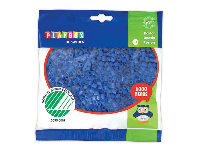 PLAYBOX Rörpärlor blåa 6000/fp | Skola och förskola - Hobbymaterial - Nabbipärlor - Rörpärlor | Kontorsexperten